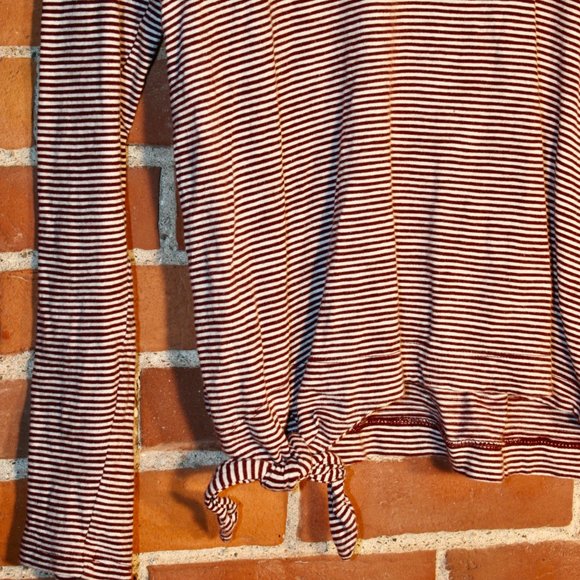 GAP Striped Easy Tee Side Tie 100% Cotton Blouse - Picture 3 of 6